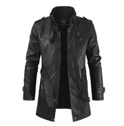 HUGO LAURENT™ | Elegant Long Leather Biker Jacket
