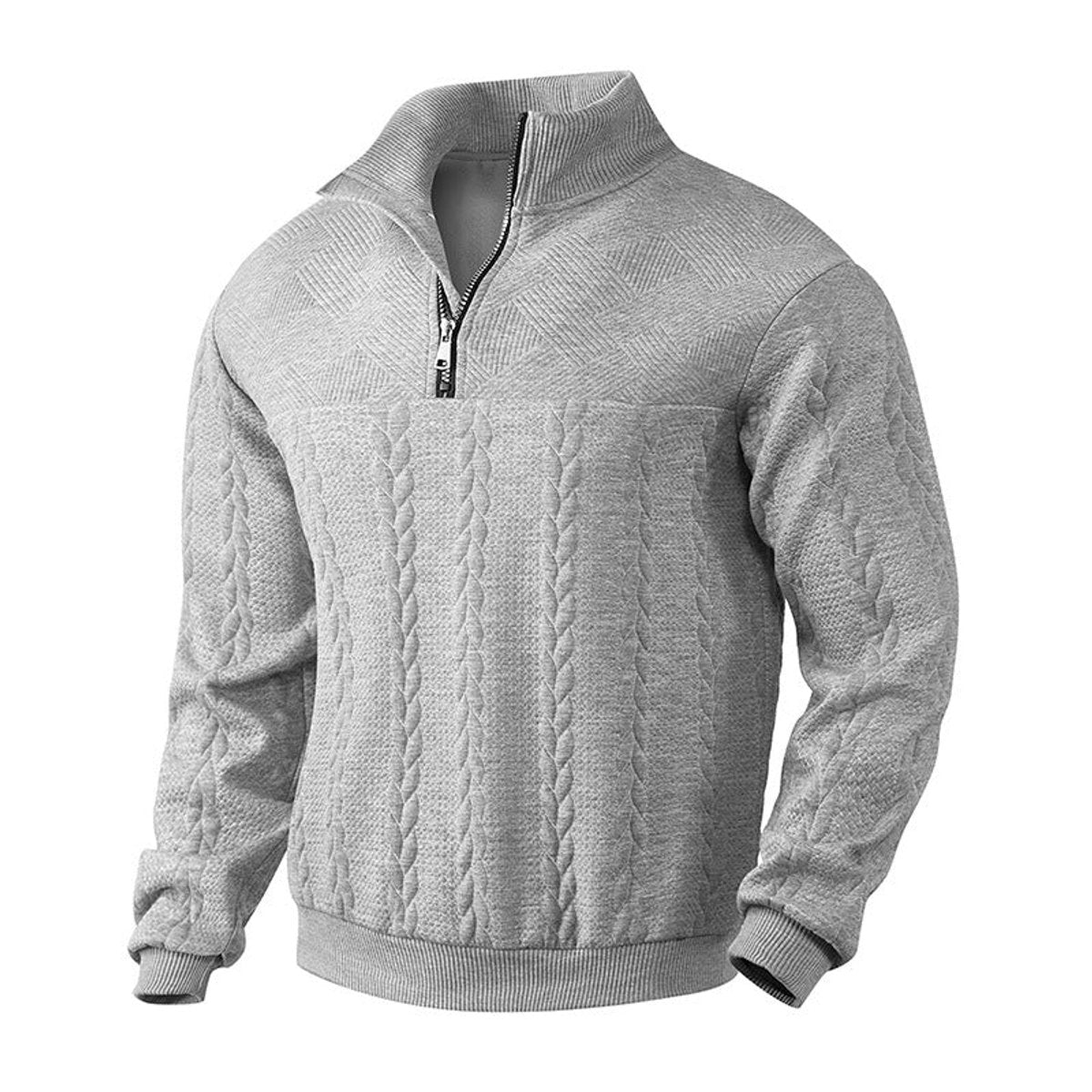 HUGO LAURENT™ | Cable-Knit Quarter-Zip Pullover Sweater