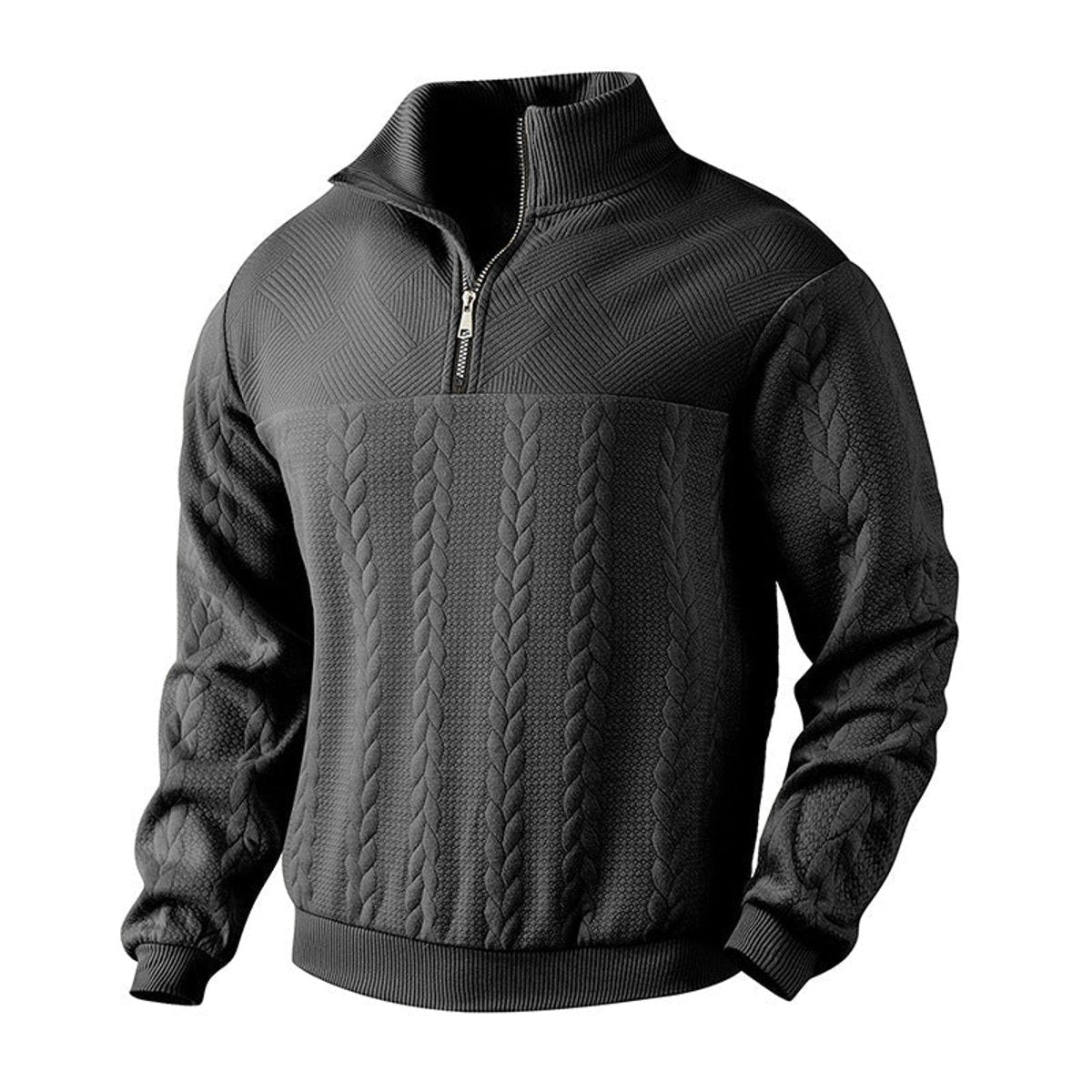 HUGO LAURENT™ | Cable-Knit Quarter-Zip Pullover Sweater