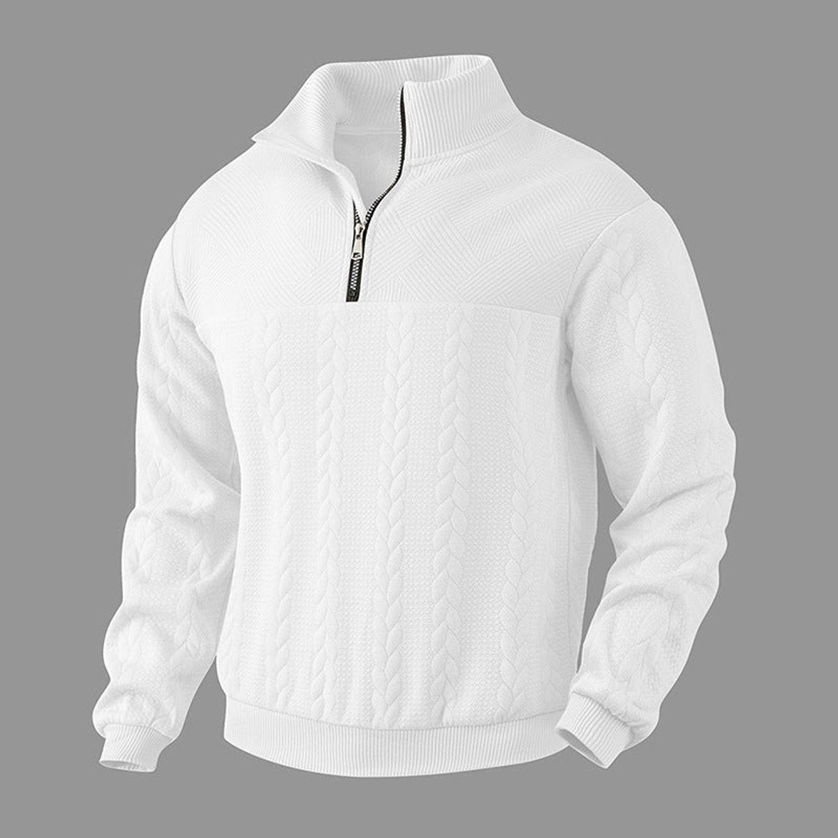 HUGO LAURENT™ | Cable-Knit Quarter-Zip Pullover Sweater