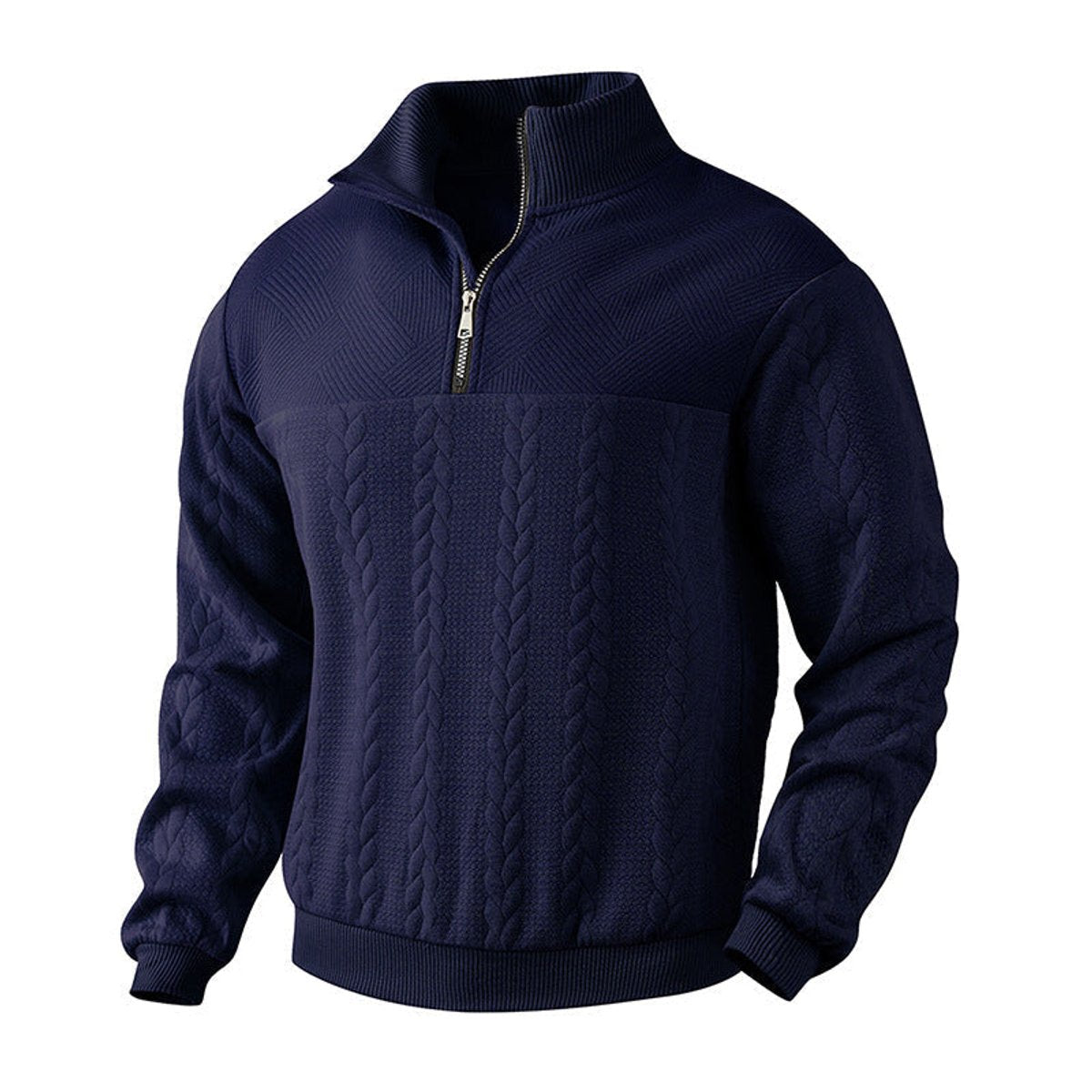 HUGO LAURENT™ | Cable-Knit Quarter-Zip Pullover Sweater