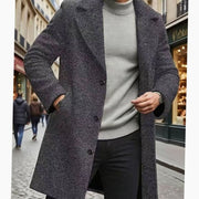 HUGO LAURENT™ | Classic Long Wool Coat Single-Breasted Overcoat