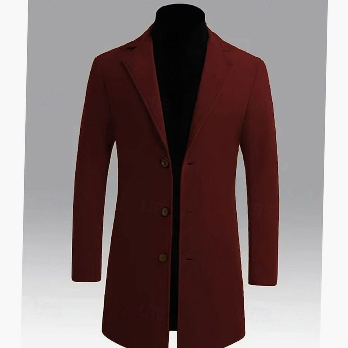 HUGO LAURENT™ | Classic Long Wool Coat Single-Breasted Overcoat