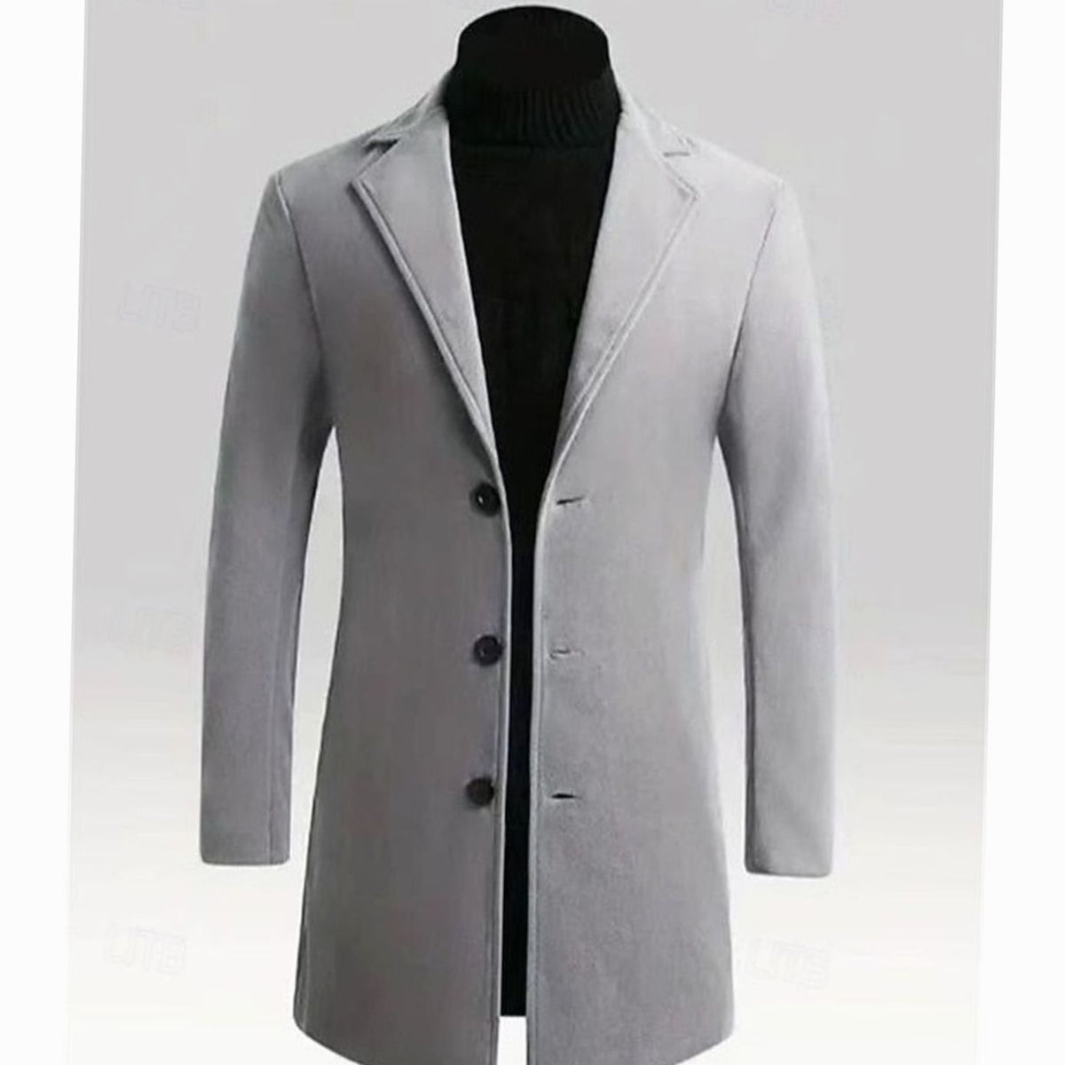 HUGO LAURENT™ | Classic Long Wool Coat Single-Breasted Overcoat