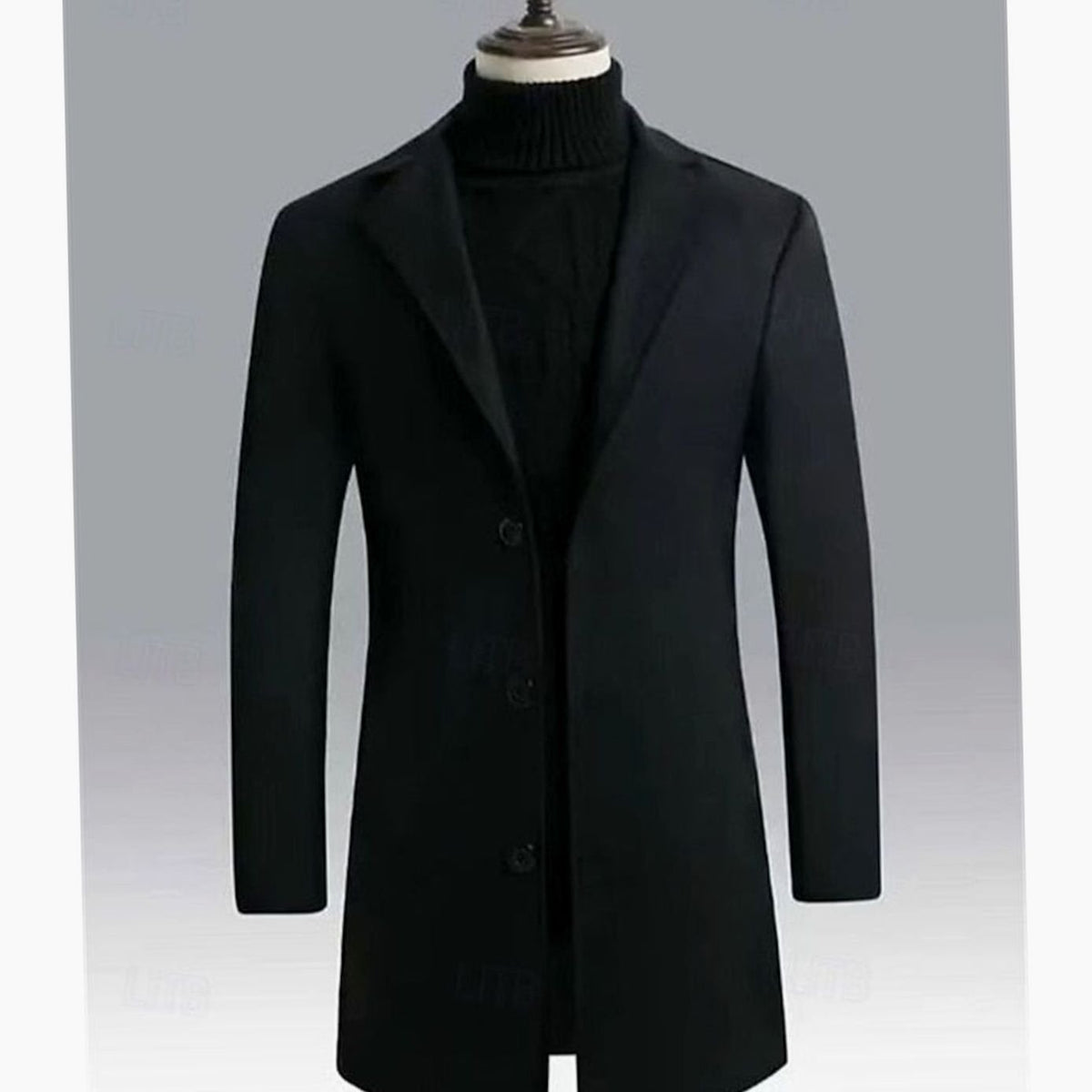 HUGO LAURENT™ | Classic Long Wool Coat Single-Breasted Overcoat