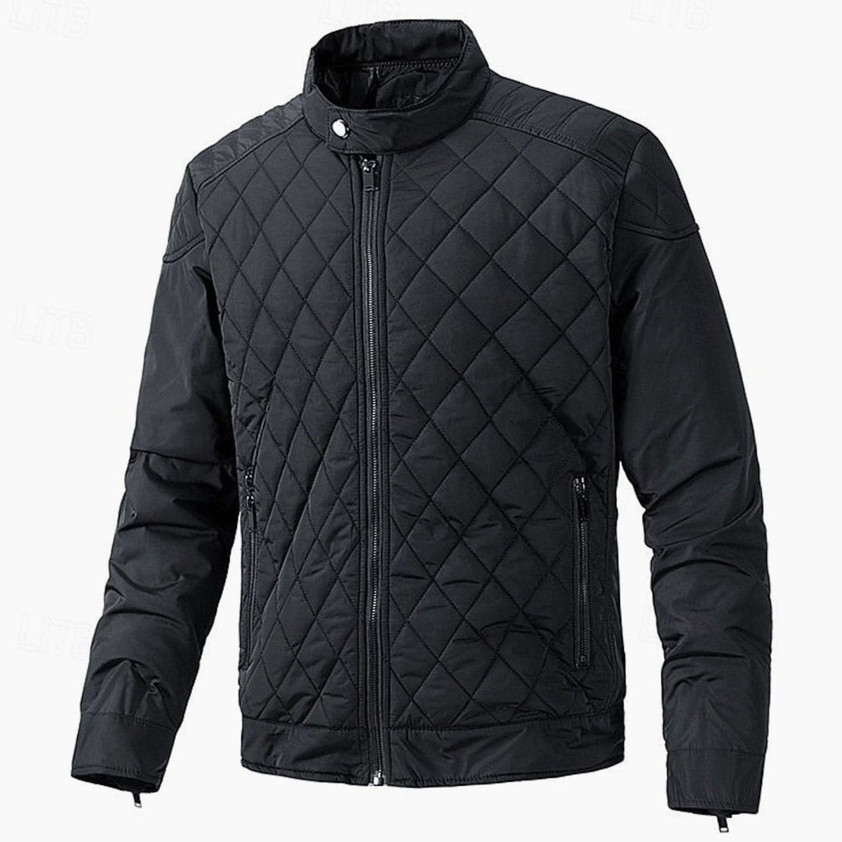HUGO LAURENT™ | Diamond-Quilted Stand-Collar Full-Zip Jacket