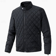 HUGO LAURENT™ | Diamond-Quilted Stand-Collar Full-Zip Jacket