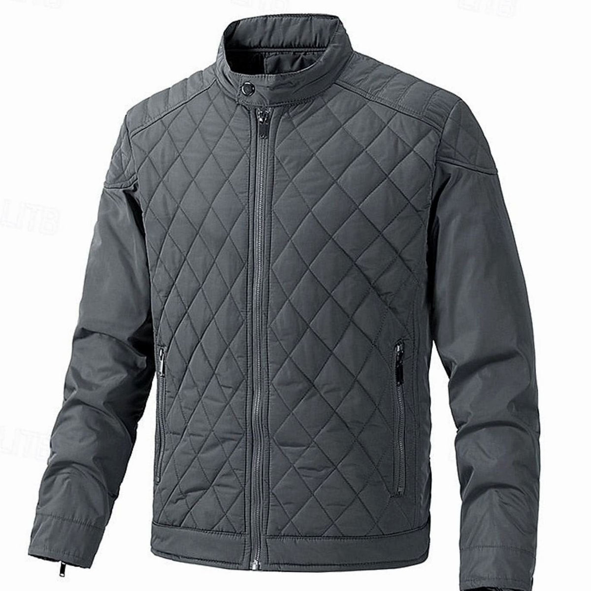 HUGO LAURENT™ | Diamond-Quilted Stand-Collar Full-Zip Jacket