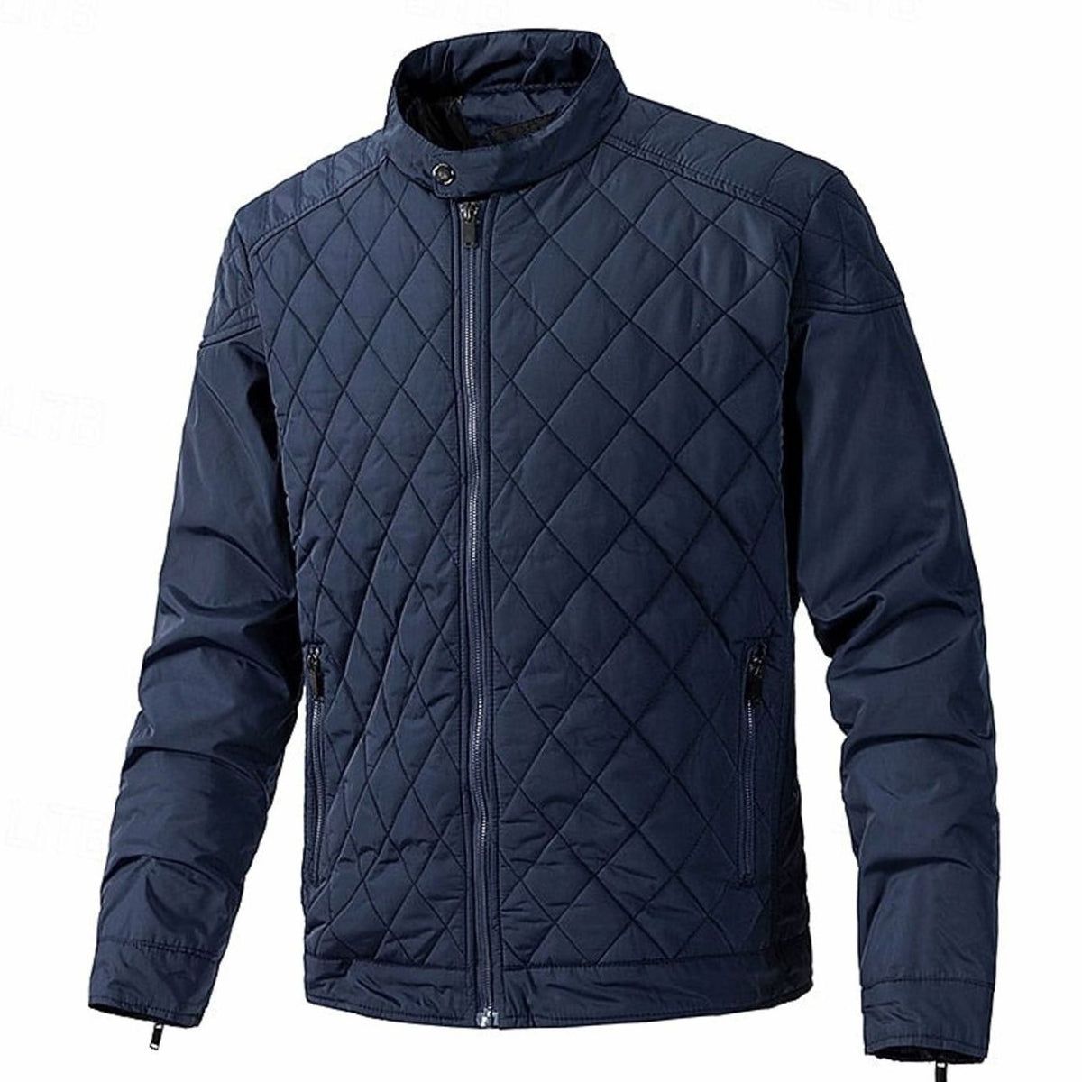 HUGO LAURENT™ | Diamond-Quilted Stand-Collar Full-Zip Jacket