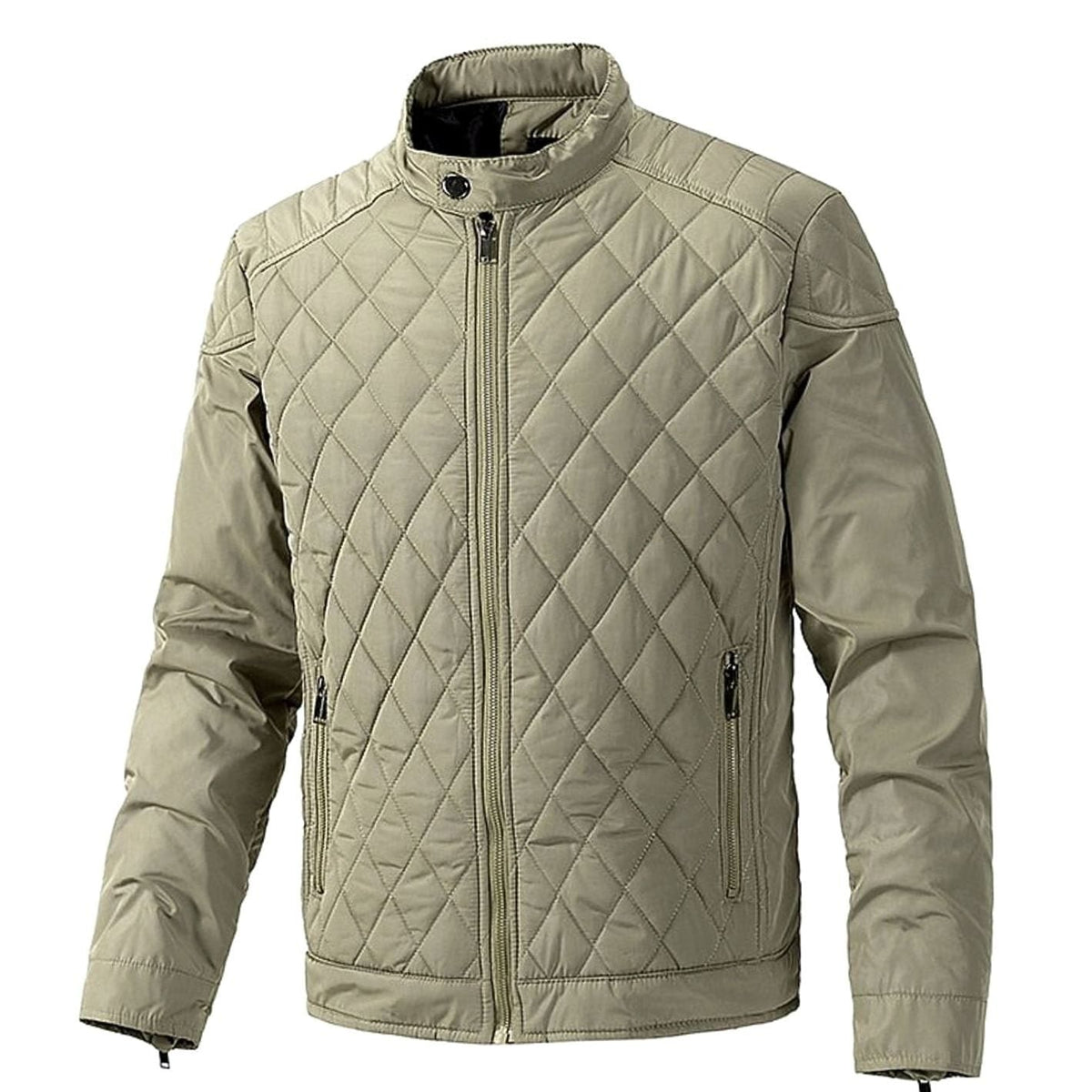 HUGO LAURENT™ | Diamond-Quilted Stand-Collar Full-Zip Jacket