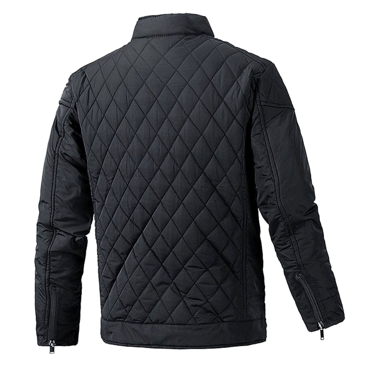 HUGO LAURENT™ | Diamond-Quilted Stand-Collar Full-Zip Jacket