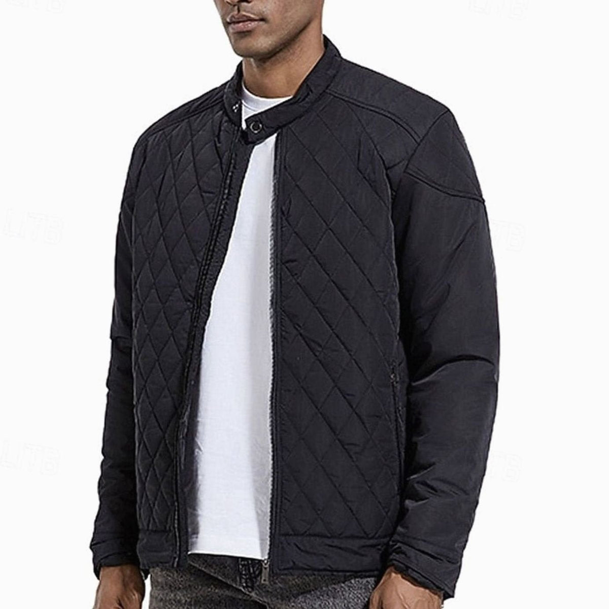 HUGO LAURENT™ | Diamond-Quilted Stand-Collar Full-Zip Jacket