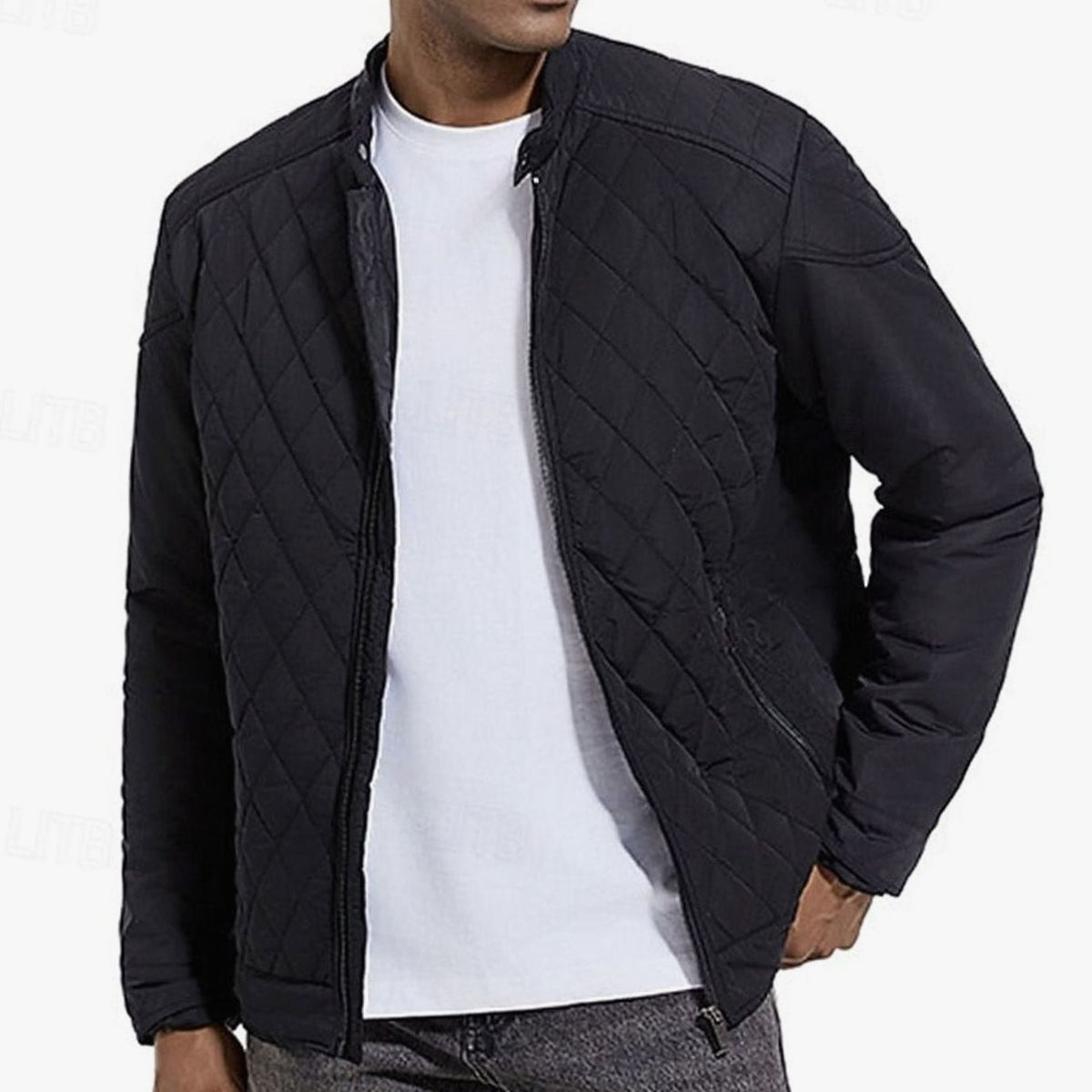 HUGO LAURENT™ | Diamond-Quilted Stand-Collar Full-Zip Jacket