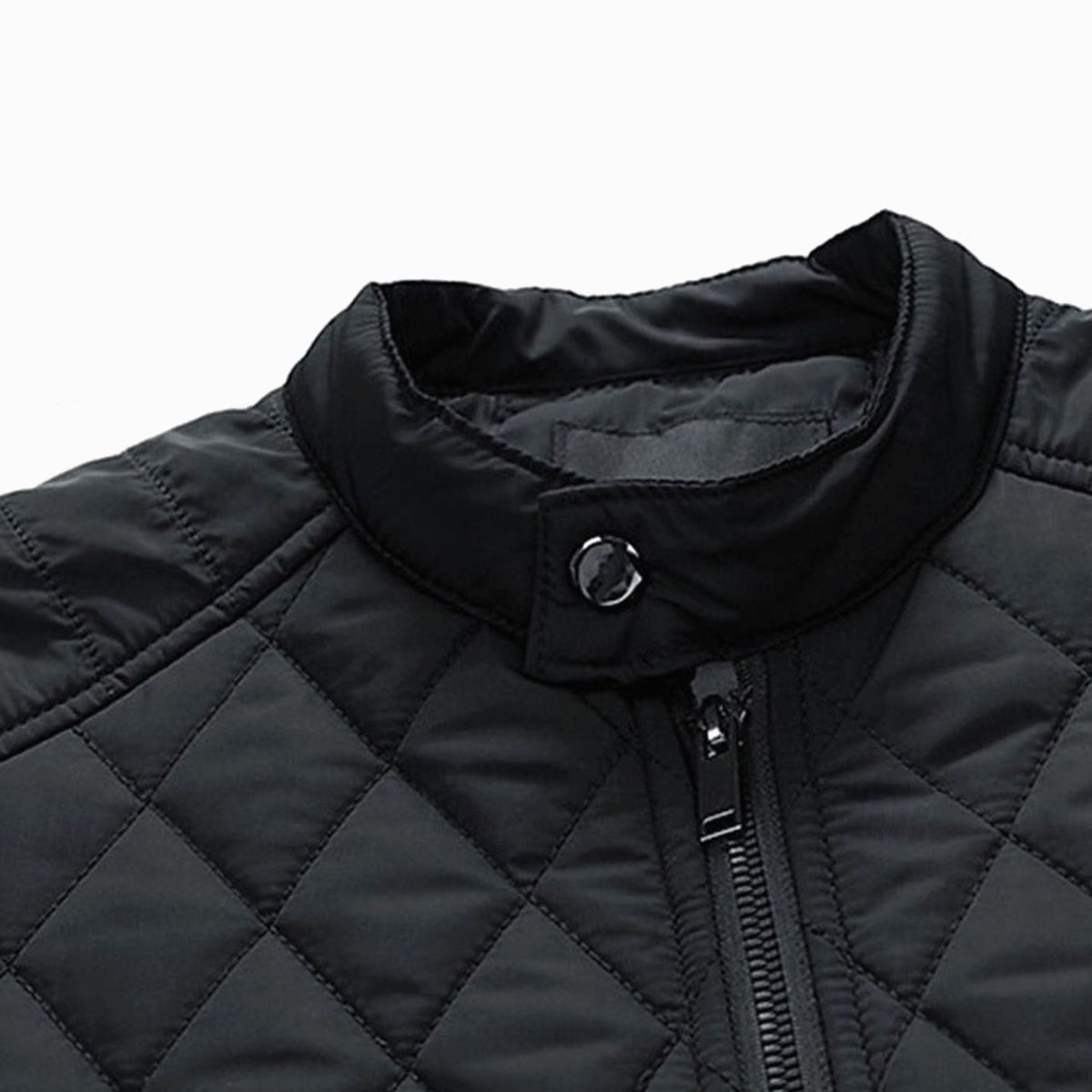 HUGO LAURENT™ | Diamond-Quilted Stand-Collar Full-Zip Jacket