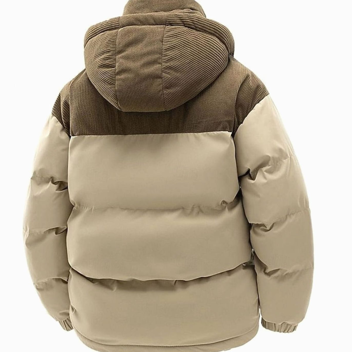 HUGO LAURENT™ | Quilted Hooded Two-Tone Corduroy Puffer Jacket