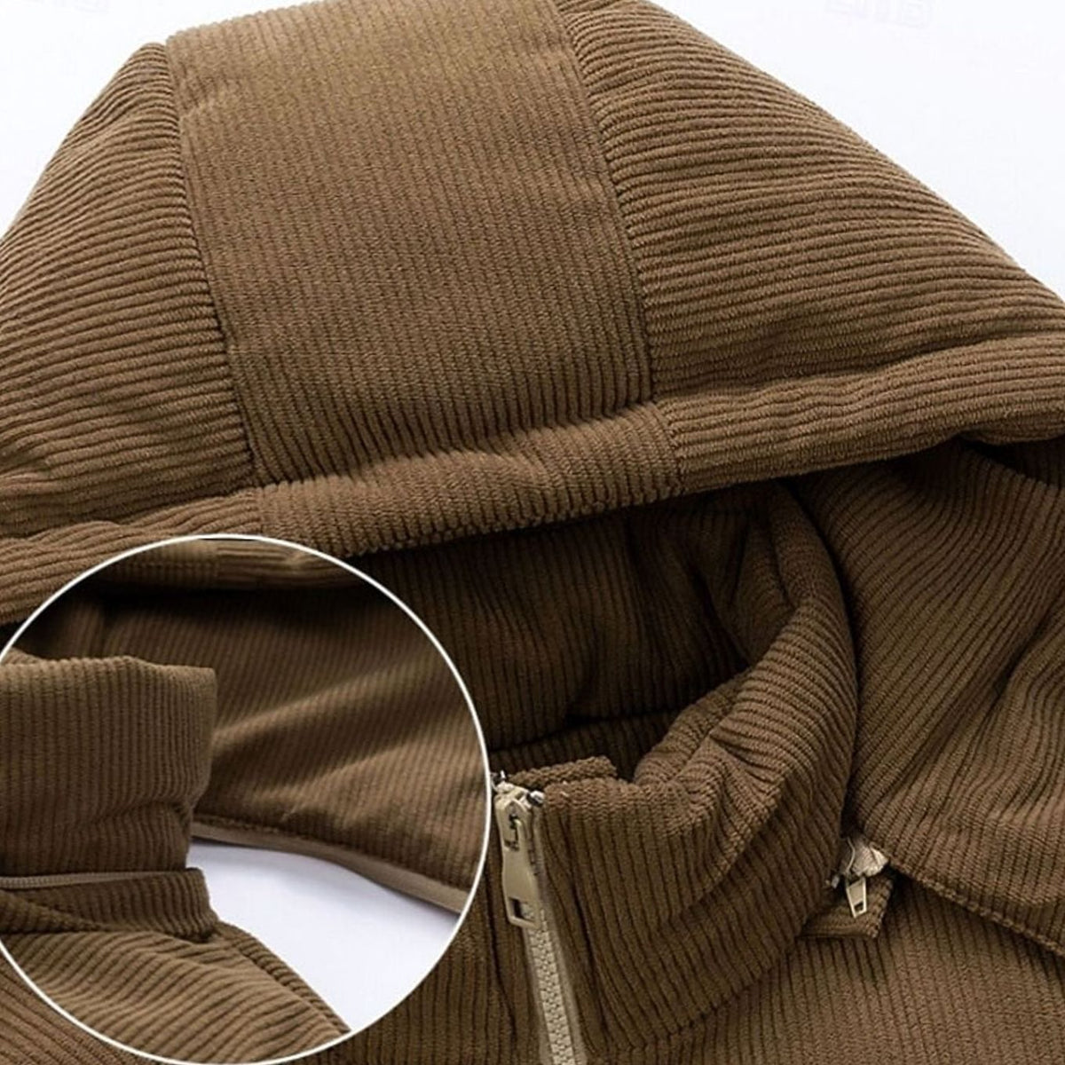 HUGO LAURENT™ | Quilted Hooded Two-Tone Corduroy Puffer Jacket