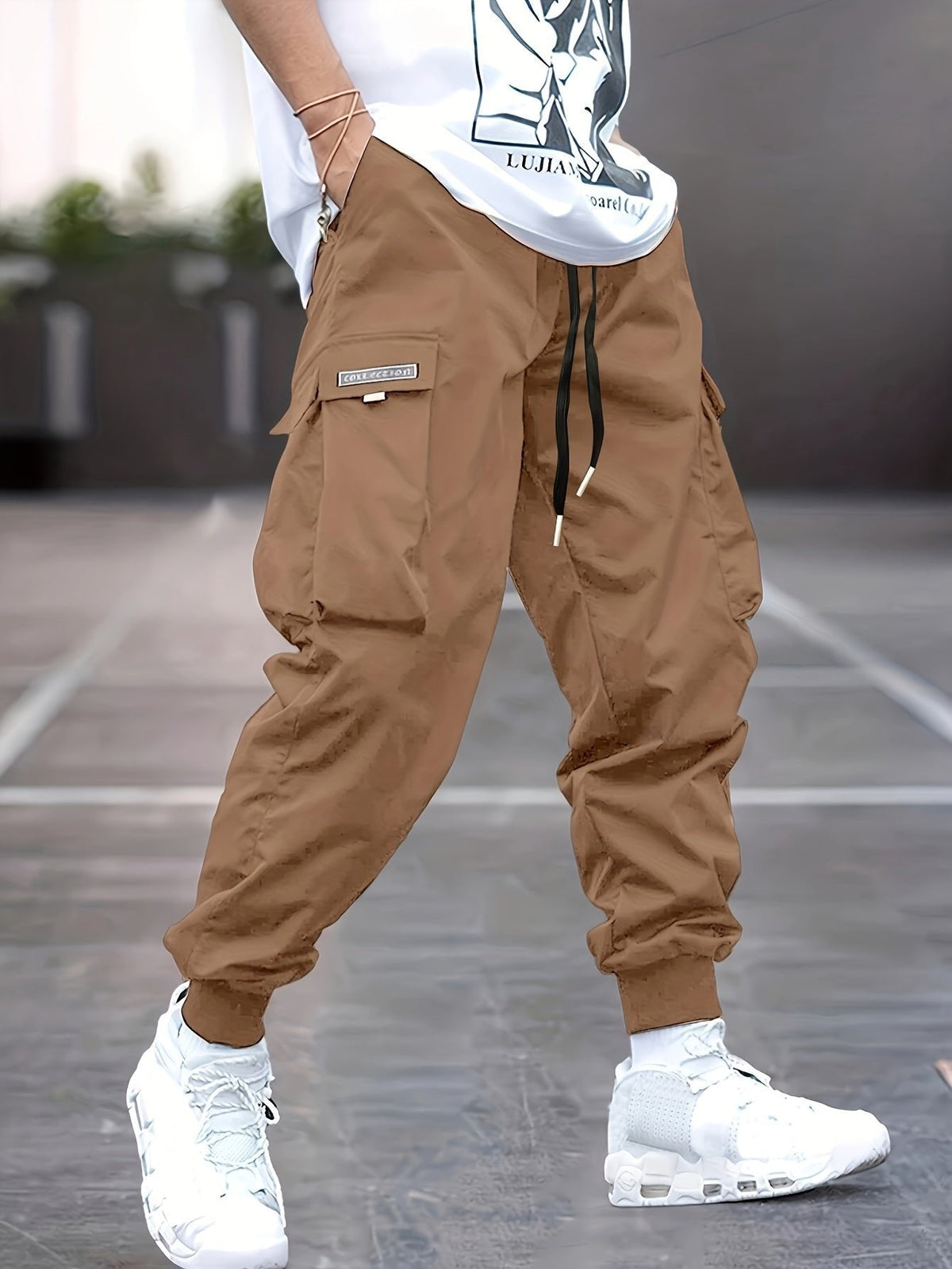HUGO LAURENT™ | Relaxed-Fit Drawstring Cargo Jogger Pants with Ribbed Ankle Cuffs