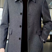 HUGO LAURENT™ | Single-Breasted Wool Overcoat with Classic Collar