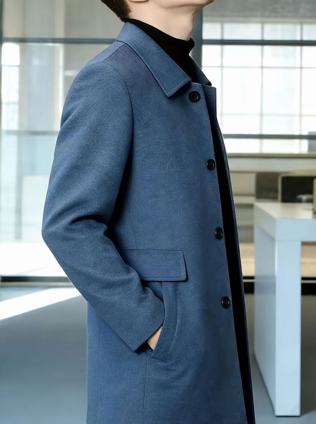 HUGO LAURENT™ | Single-Breasted Wool Overcoat with Classic Collar