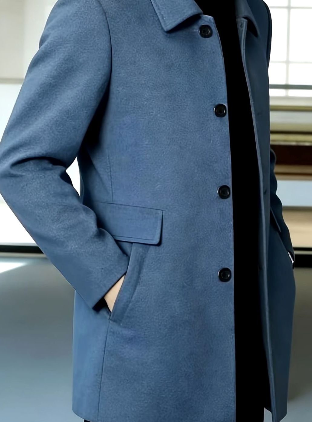 HUGO LAURENT™ | Single-Breasted Wool Overcoat with Classic Collar