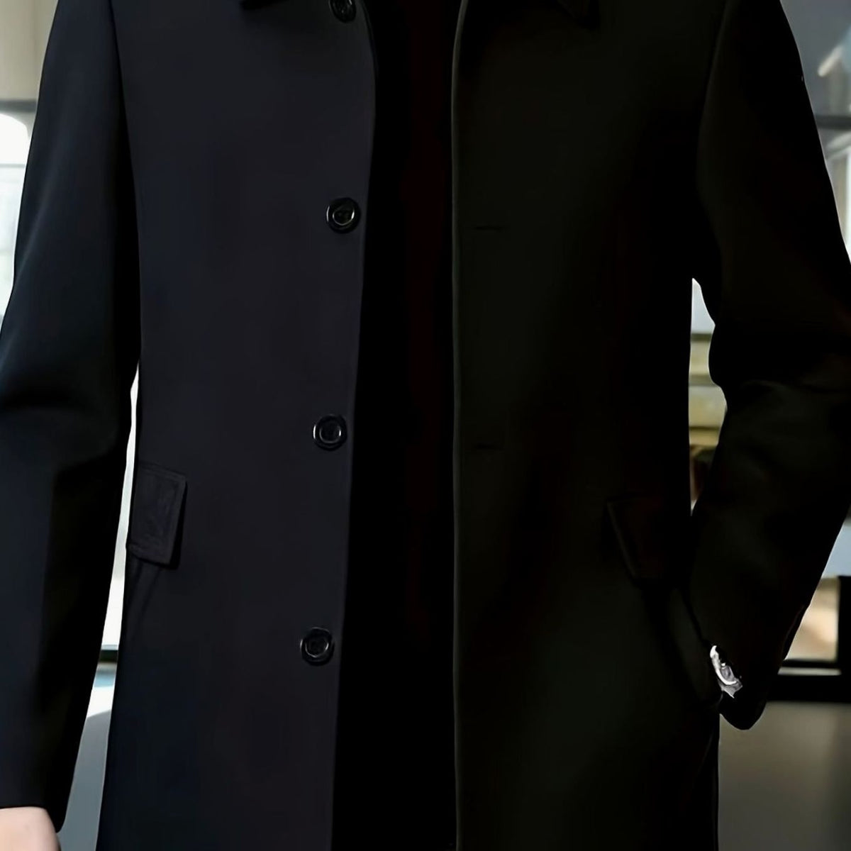 HUGO LAURENT™ | Single-Breasted Wool Overcoat with Classic Collar