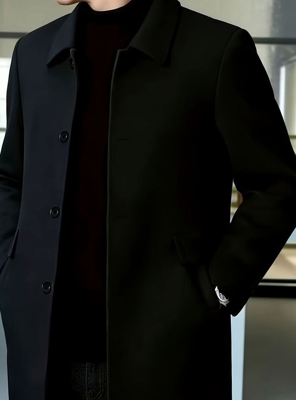 HUGO LAURENT™ | Single-Breasted Wool Overcoat with Classic Collar