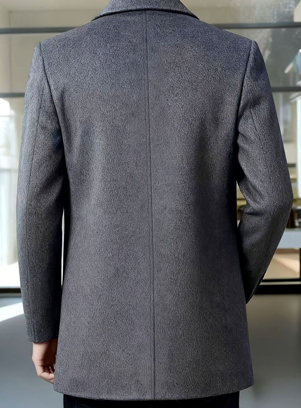 HUGO LAURENT™ | Single-Breasted Wool Overcoat with Classic Collar