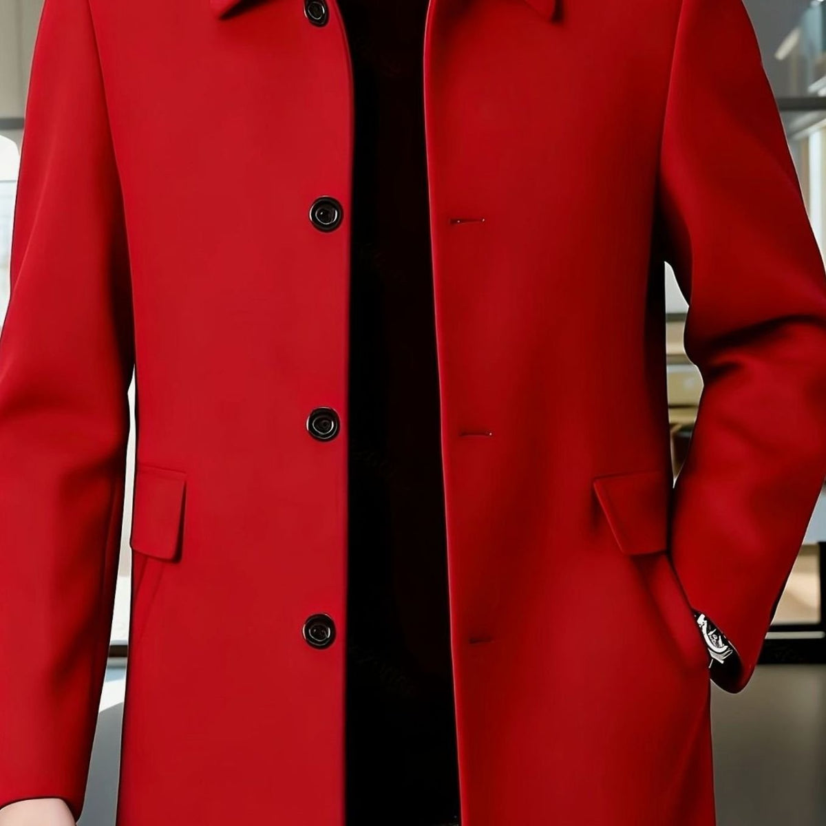 HUGO LAURENT™ | Single-Breasted Wool Overcoat with Classic Collar