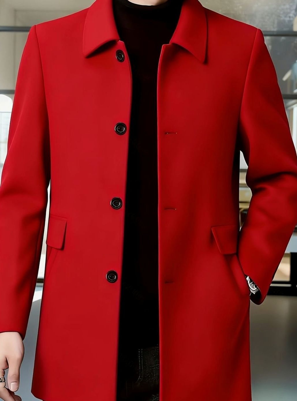 HUGO LAURENT™ | Single-Breasted Wool Overcoat with Classic Collar