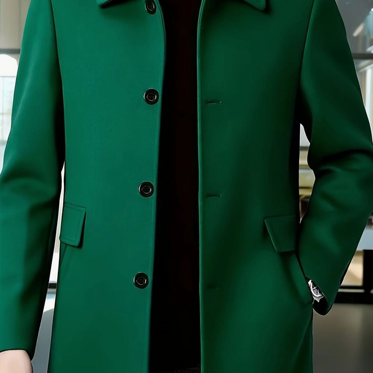 HUGO LAURENT™ | Single-Breasted Wool Overcoat with Classic Collar