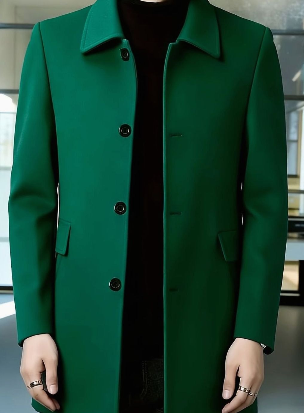HUGO LAURENT™ | Single-Breasted Wool Overcoat with Classic Collar