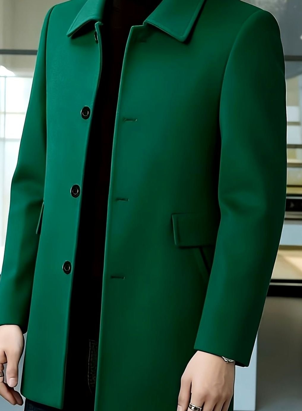 HUGO LAURENT™ | Single-Breasted Wool Overcoat with Classic Collar