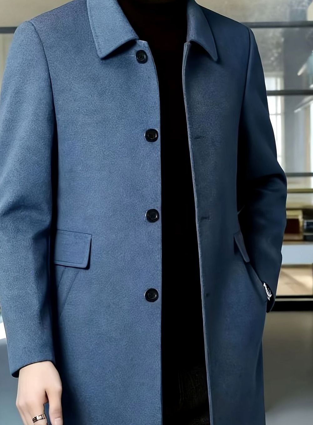 HUGO LAURENT™ | Single-Breasted Wool Overcoat with Classic Collar