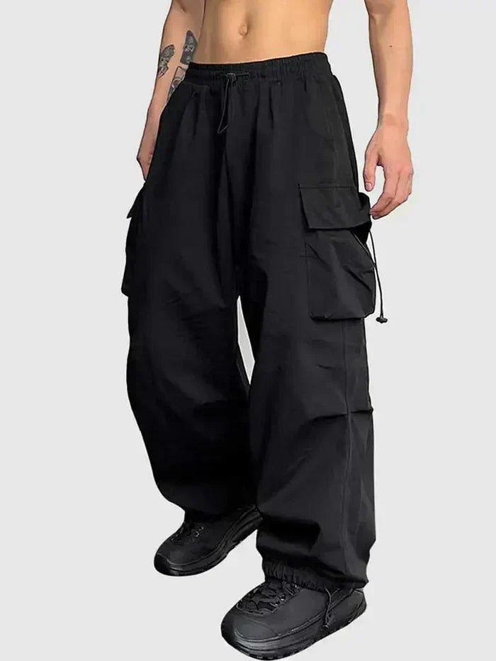 HUGO LAURENT™ | Wide-Leg Cargo Pants with Elastic Waist and Toggle Cuffs