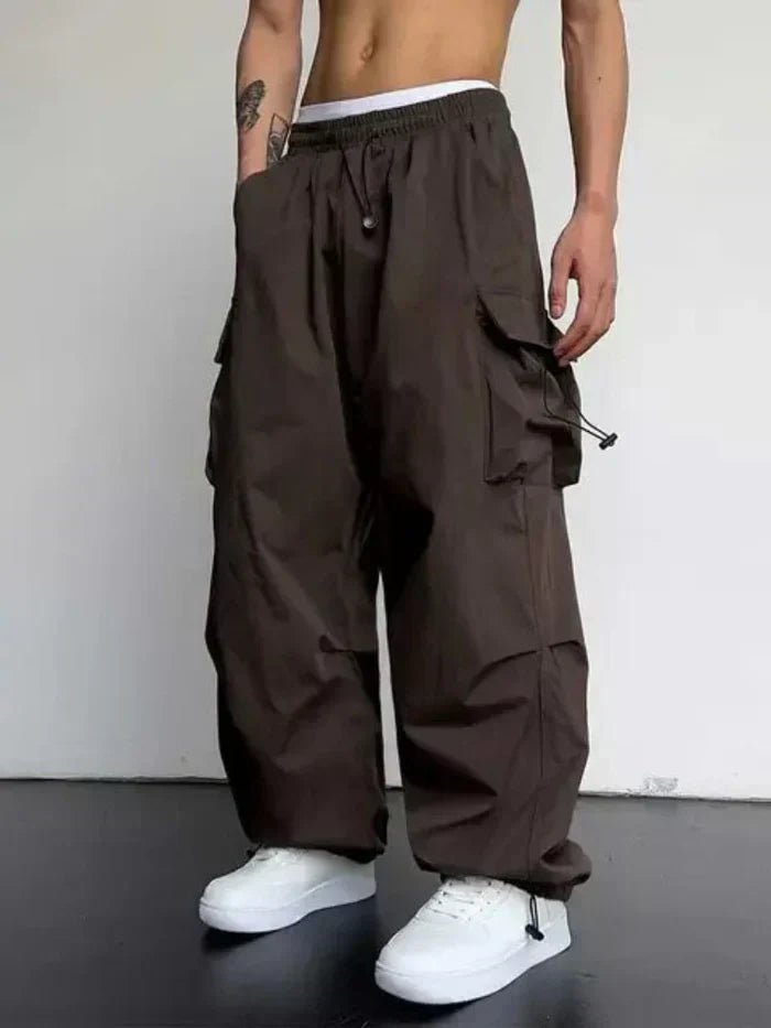 HUGO LAURENT™ | Wide-Leg Cargo Pants with Elastic Waist and Toggle Cuffs