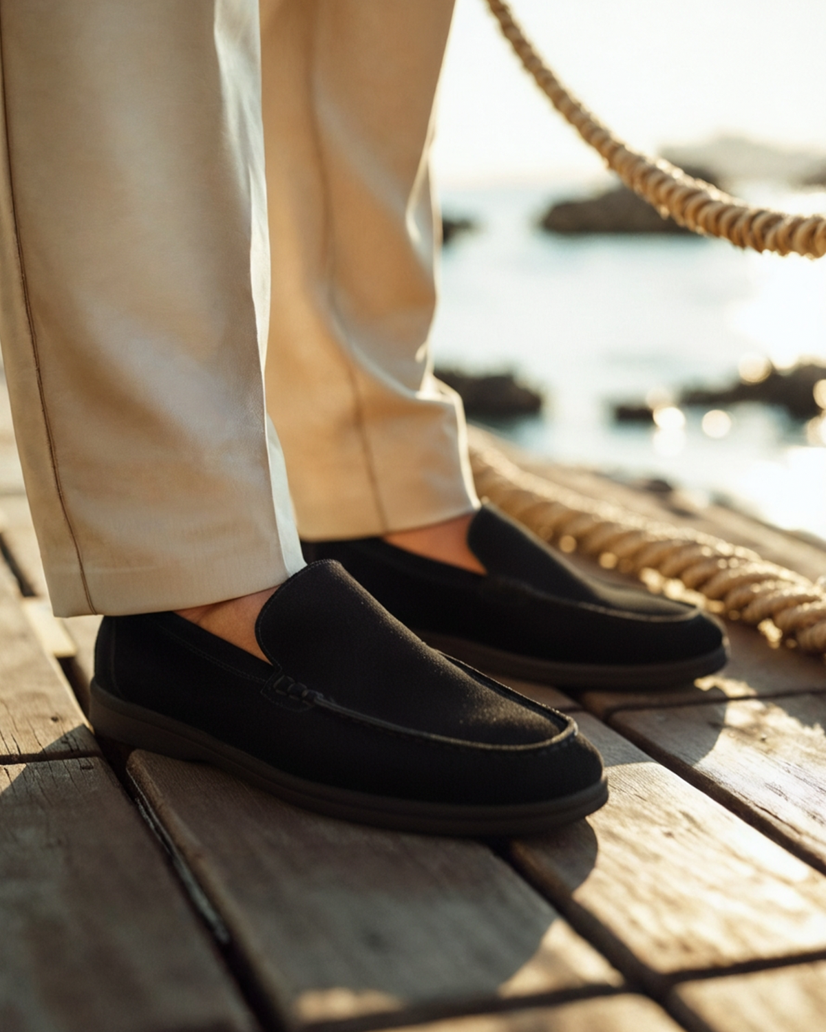 HUGO LAURENT | PREMIUM SUEDE LOAFERS - BLACK SOLES