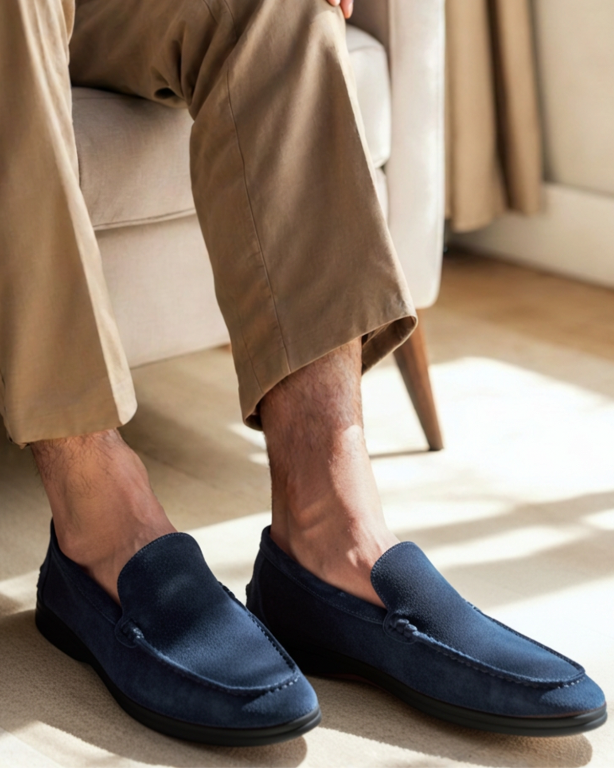 HUGO LAURENT | PREMIUM SUEDE LOAFERS - BLACK SOLES
