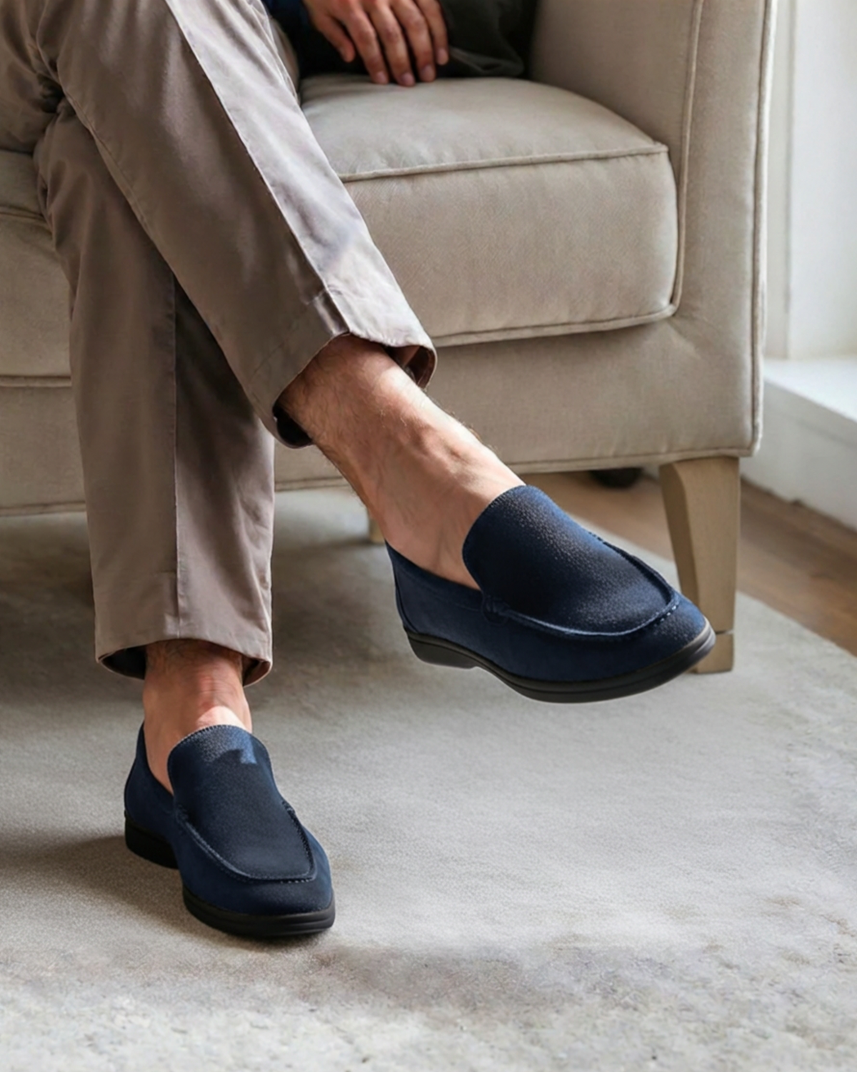 HUGO LAURENT | PREMIUM SUEDE LOAFERS - BLACK SOLES
