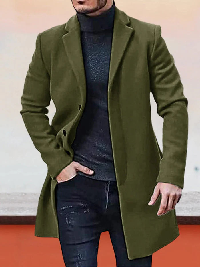HUGO LAURENT™ | Men’s Classic Single-Breasted Solid-Color Buckle Jacket