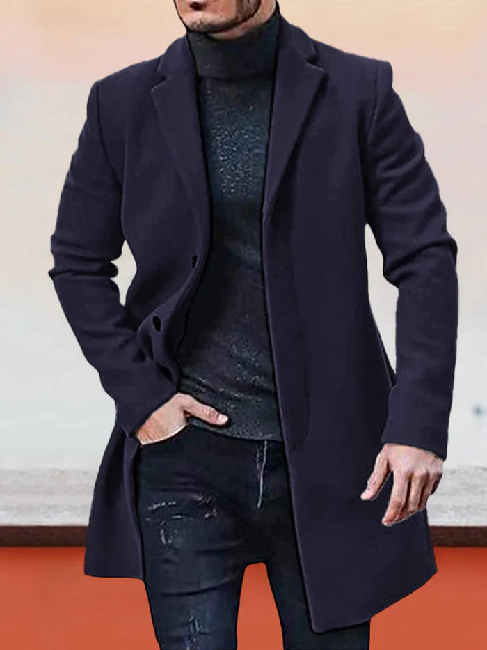 HUGO LAURENT™ | Men’s Classic Single-Breasted Solid-Color Buckle Jacket