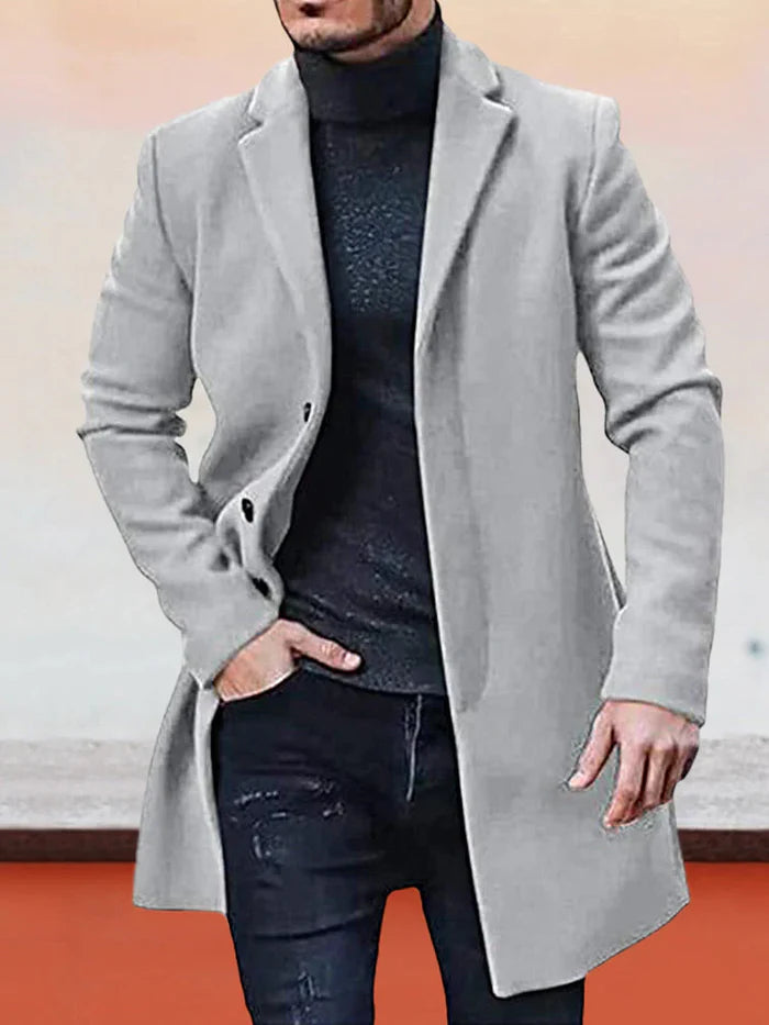 HUGO LAURENT™ | Men’s Classic Single-Breasted Solid-Color Buckle Jacket
