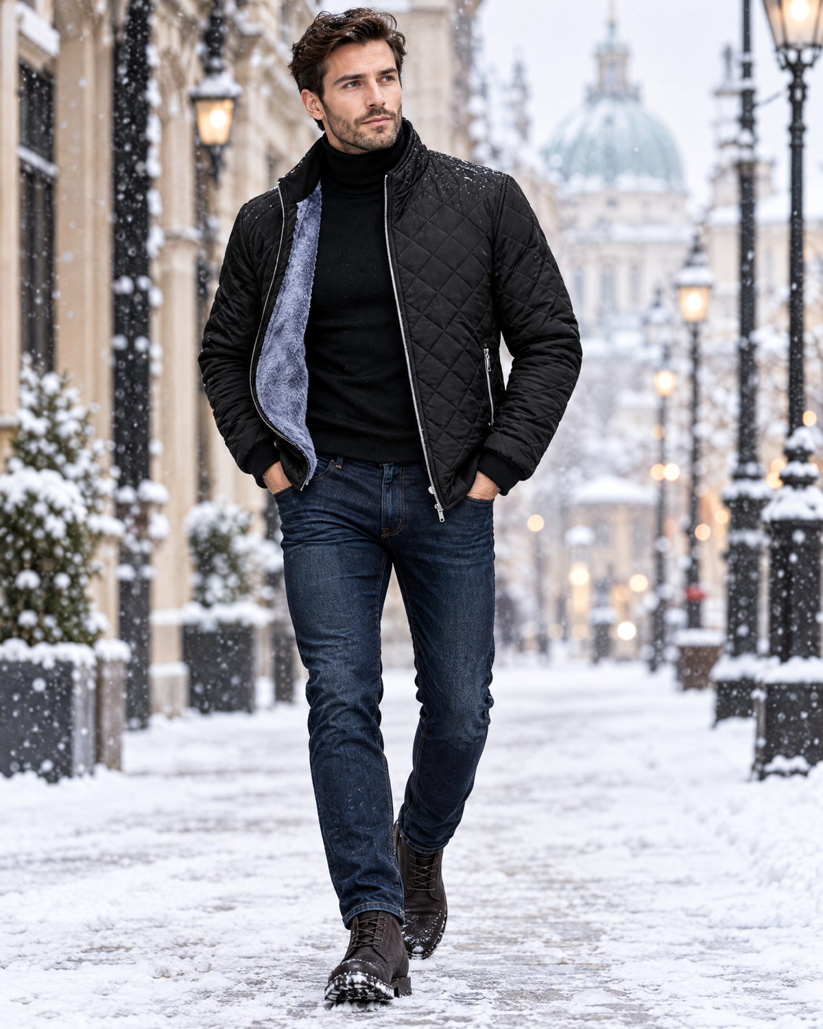 Warm Winter Jacket Black