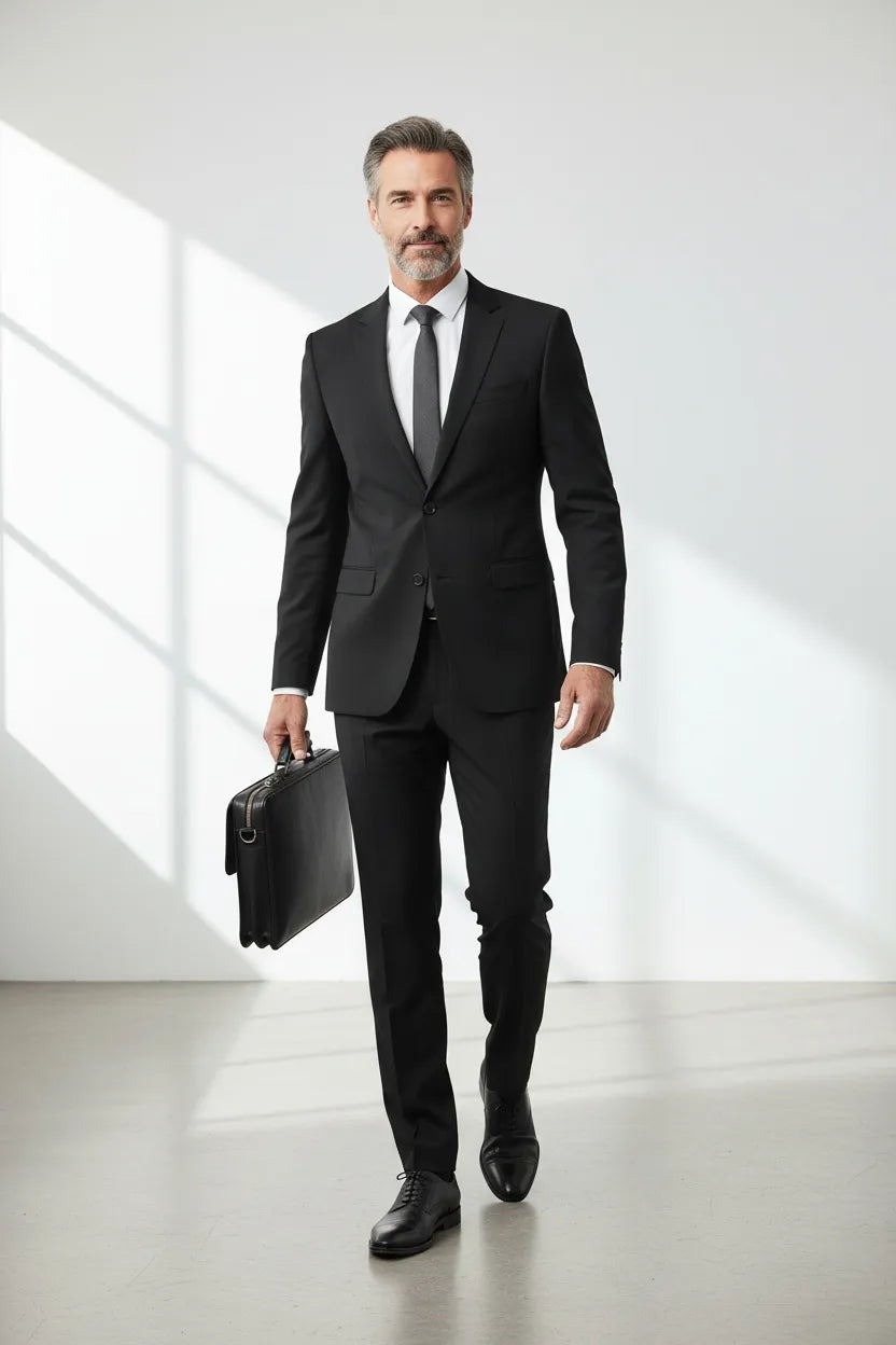 HUGO LAURENT™ | Men's Office-Style Two-Button Two-Piece Suit