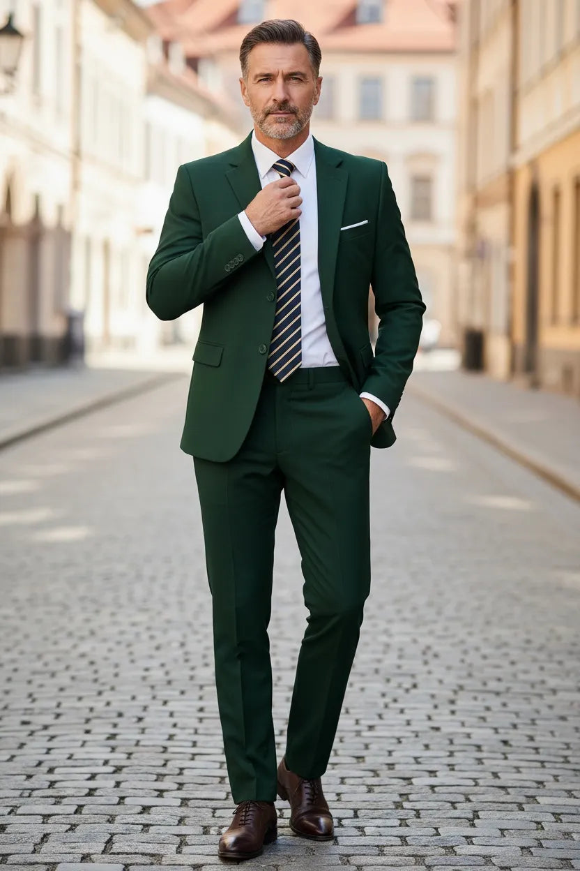 HUGO LAURENT™ | Men's Office-Style Two-Button Two-Piece Suit