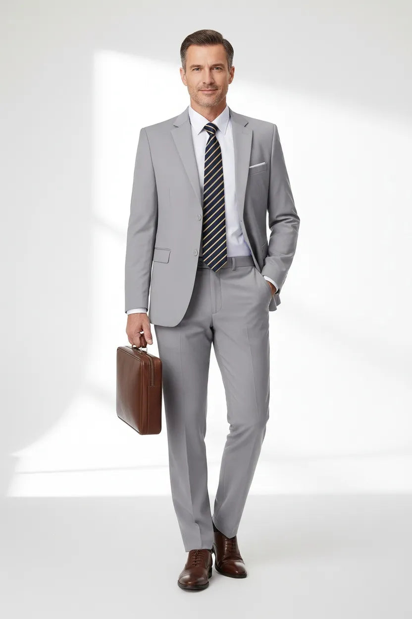HUGO LAURENT™ | Men's Office-Style Two-Button Two-Piece Suit