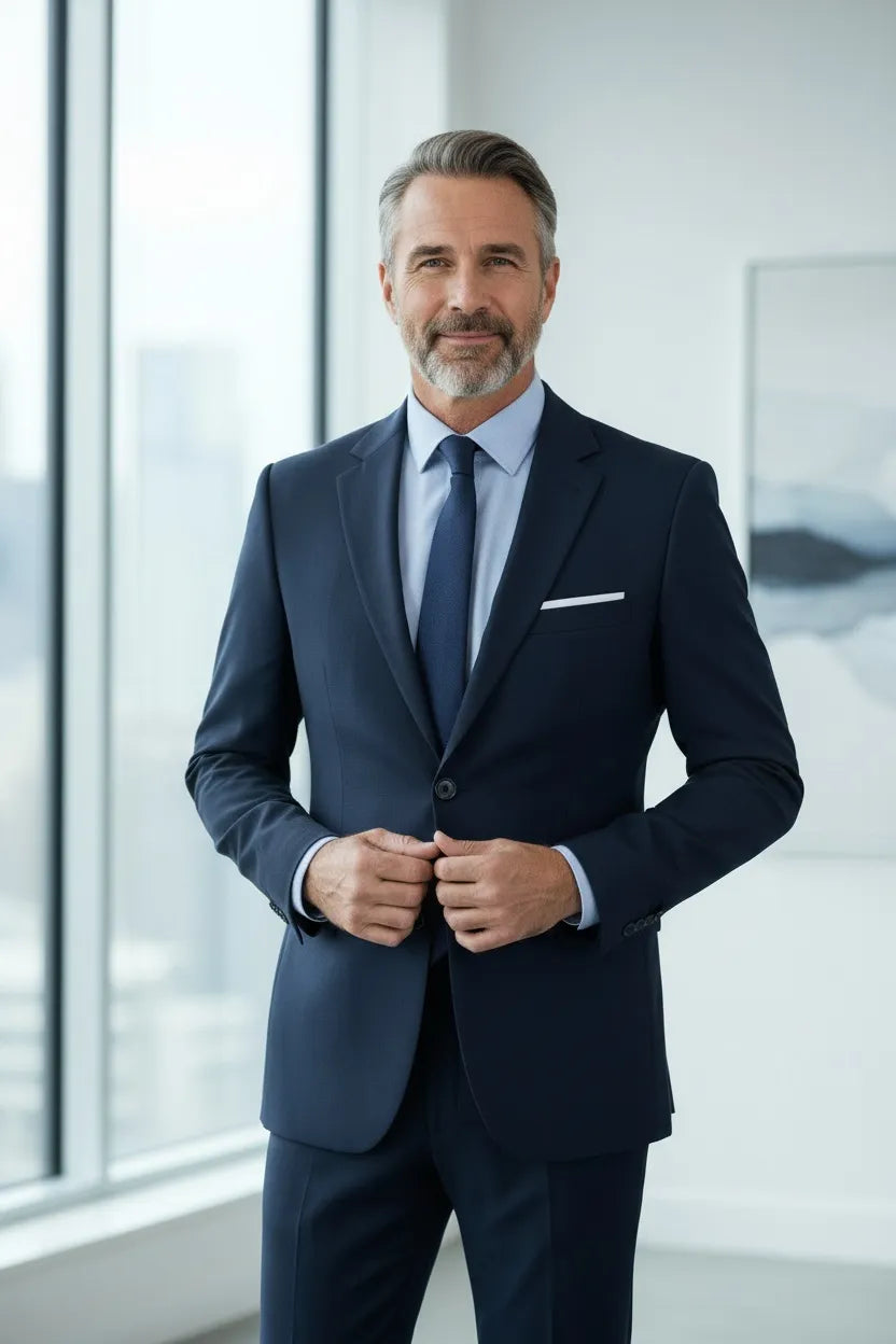 HUGO LAURENT™ | Men's Office-Style Two-Button Two-Piece Suit