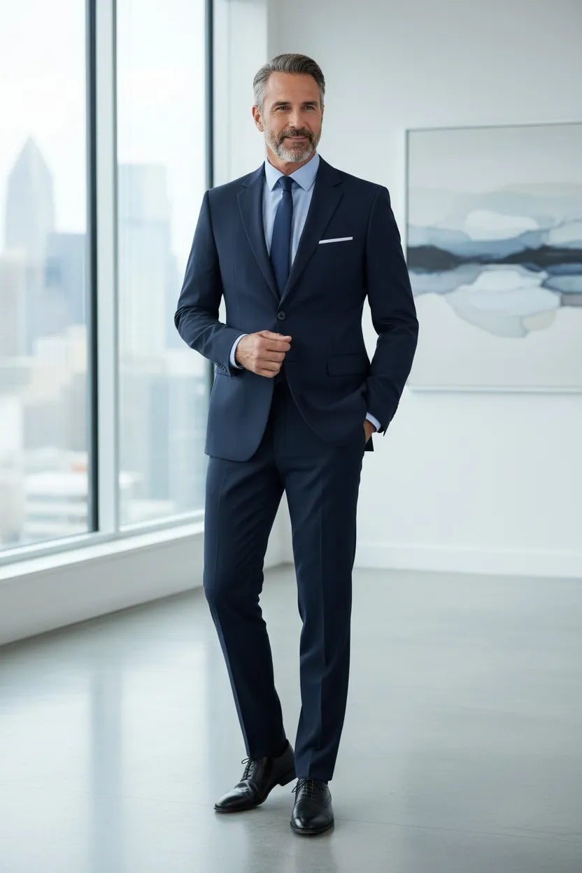 HUGO LAURENT™ | Men's Office-Style Two-Button Two-Piece Suit