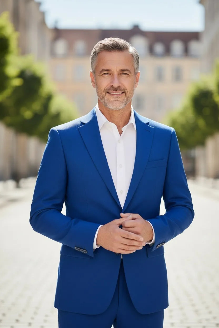 HUGO LAURENT™ | Men's Office-Style Two-Button Two-Piece Suit