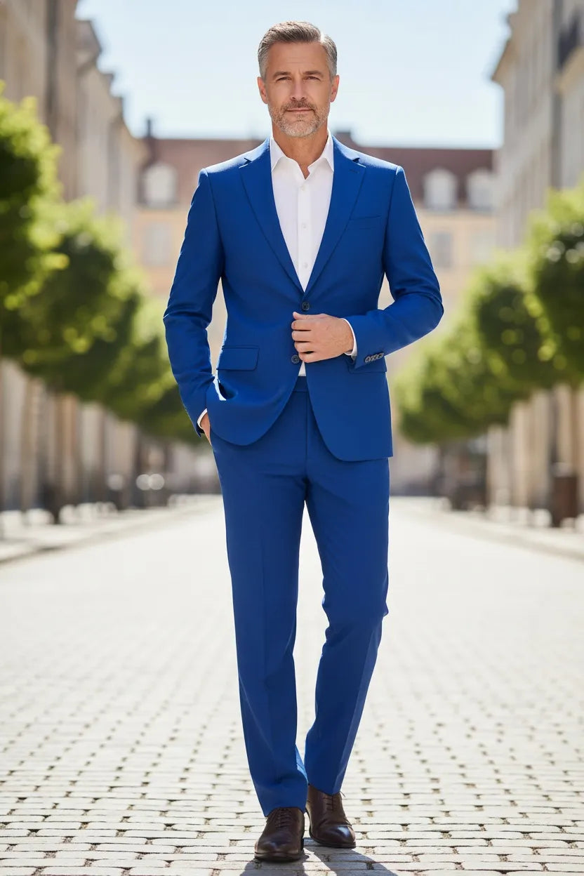 HUGO LAURENT™ | Men's Office-Style Two-Button Two-Piece Suit