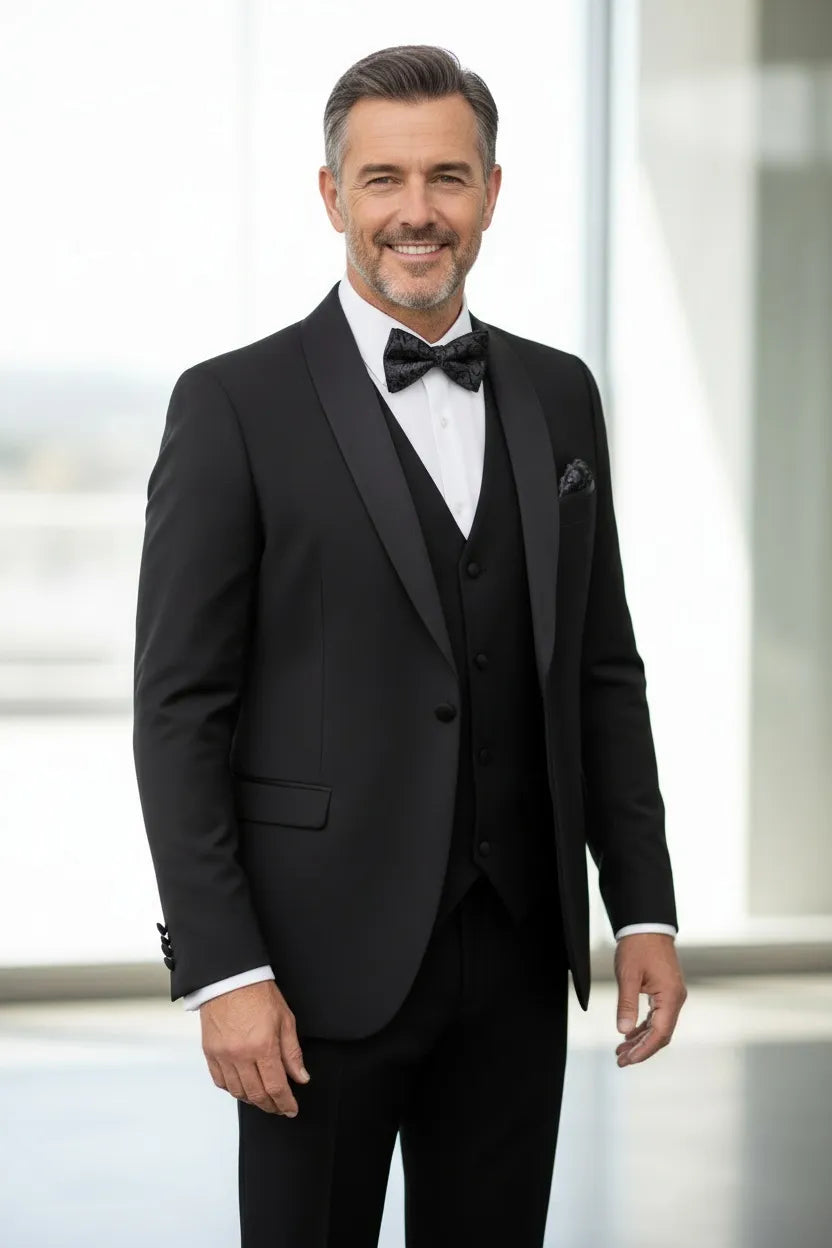HUGO LAURENT™ | Men's Modern Shawl Collar 3-Piece Suit